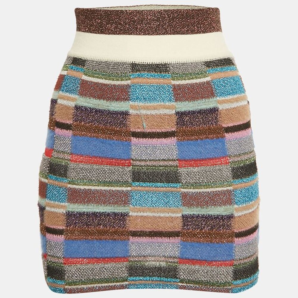 Missoni Multicolor Lurex Knit Mini Skirt S - Picture 1 of 5